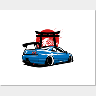 Blue Skyline GTR R33 Posters and Art